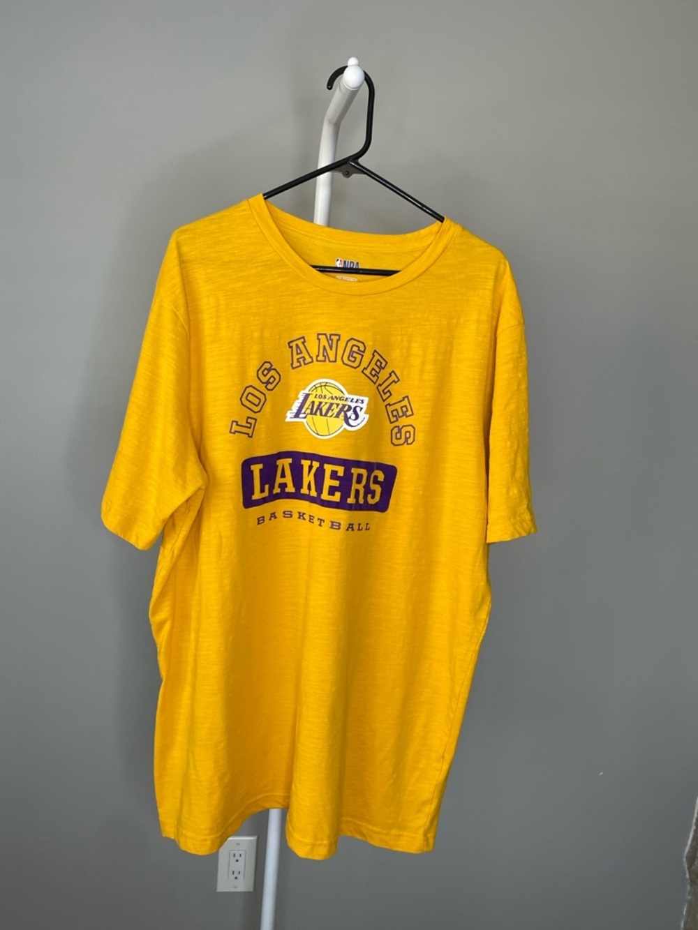 NBA Yellow and Purple Los Angeles Lakers T-Shirt 2XL